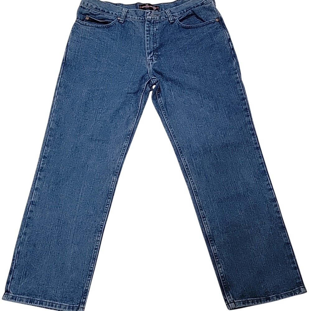 Lee Relaxed Fit Straight Leg Mens Blue Denim Jeans 38x30 2055544 Medium Wash